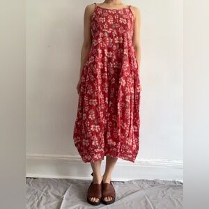 Floral Red Summer Slip Dress
